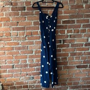Navy blue, polka dot jumpsuit